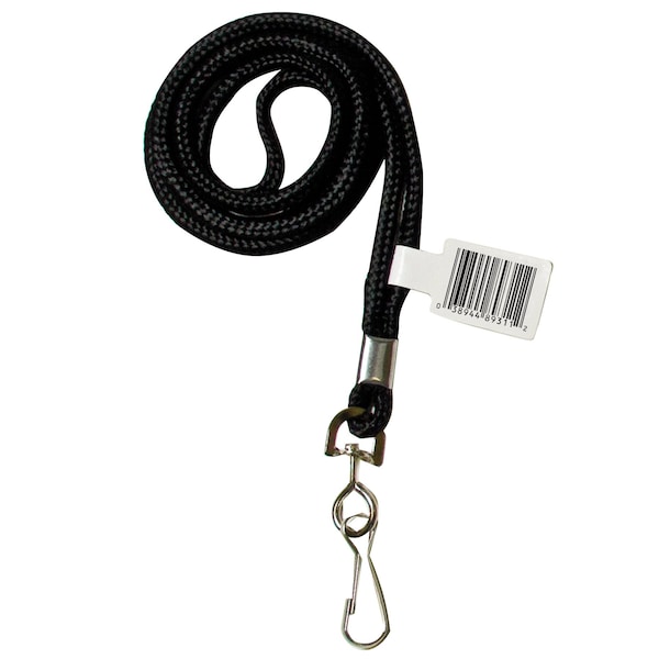 C-Line Products Standard Lanyard, Swivel Hook, Black Set of 24, 24PK 89311-PK - main